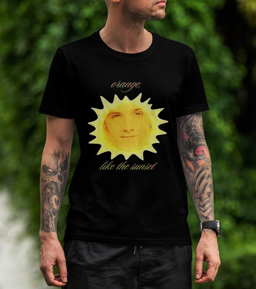 Orange Like The Sunset Face In Sun Design Peeta T-Shirt
