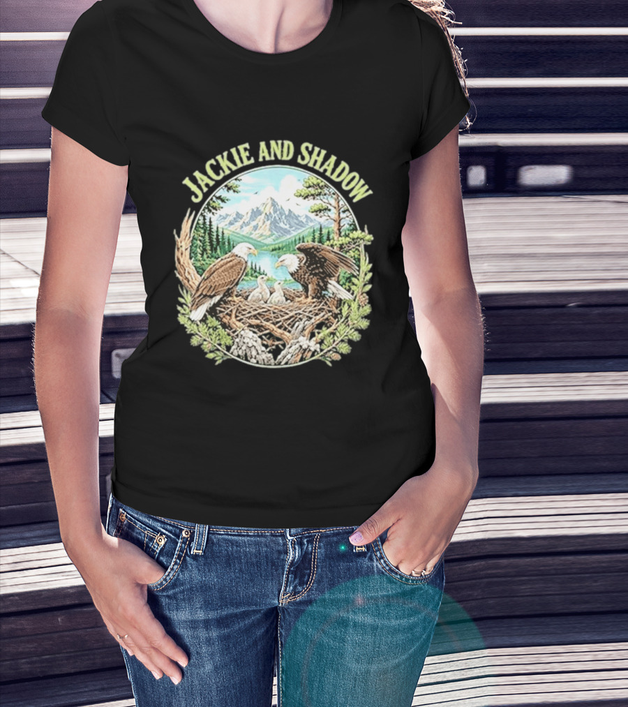 Jackie And Shadow Bald Eagle Family Mountain Nest Nature Lovers T-Shirt