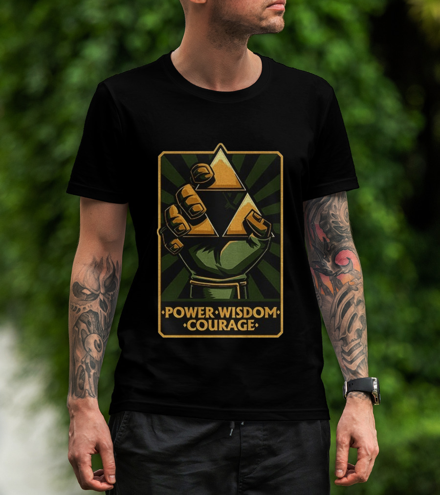 Power Wisdom Courage Triforce Hand The Legend Of Zelda T-Shirt