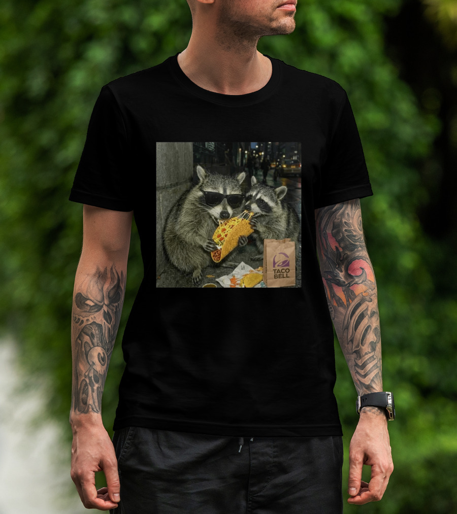 Taco Bell Raccoons Enjoying A Tasty Street Taco Night T-Shirt