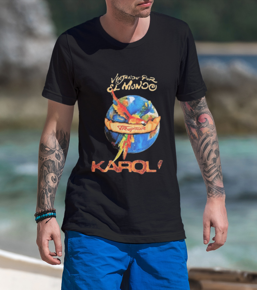 Viajando Por El Mundo Tropitour 2026 Karol G Dates T-Shirt
