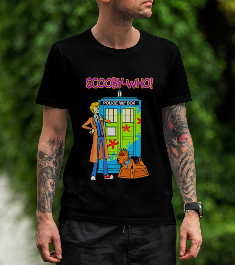 Scooby Who Shaggy Tenth Doctor Mystery Machine Painted Tardis K9 Robot T-Shirt