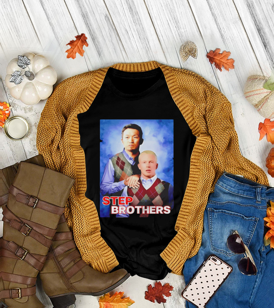 Step Brothers Two Men Argyle Vests Blue T-Shirt