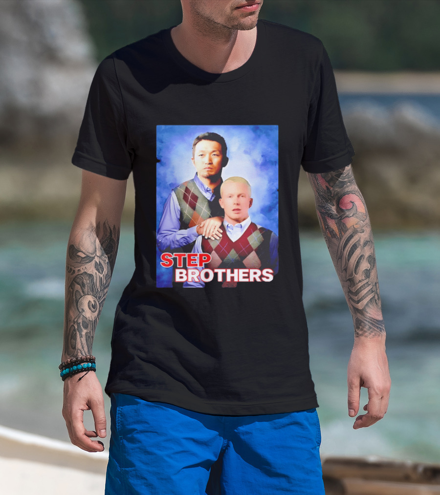 Step Brothers Two Men Argyle Vests Blue T-Shirt