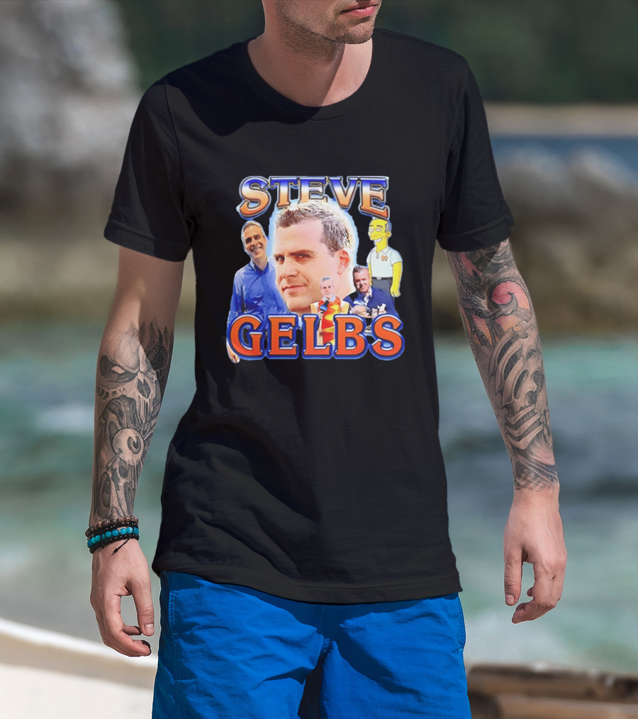 Steve Gelbs Bootleg Photo Collage Simpsonized Cartoon Hot Dog Suit T-Shirt