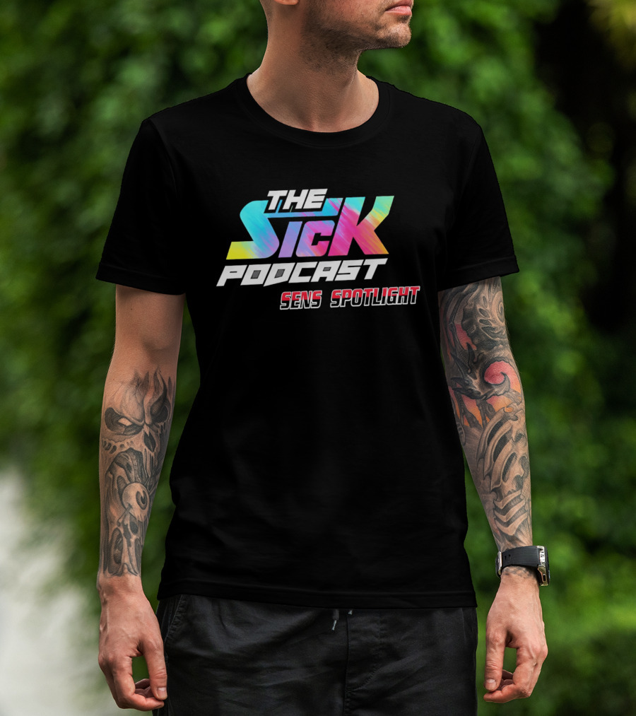 The Sick Podcast Sens Spotlight Colorful Neon Gradient T-Shirt