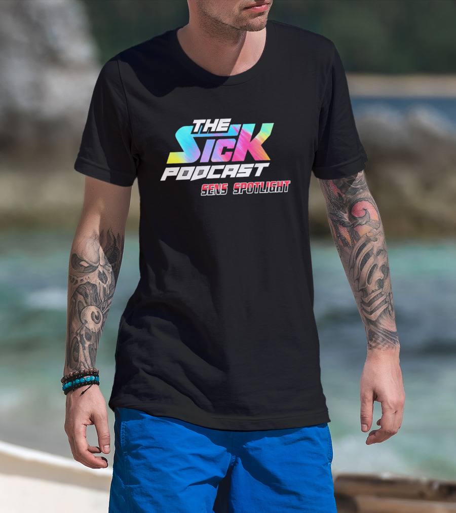 The Sick Podcast Sens Spotlight Colorful Neon Gradient T-Shirt
