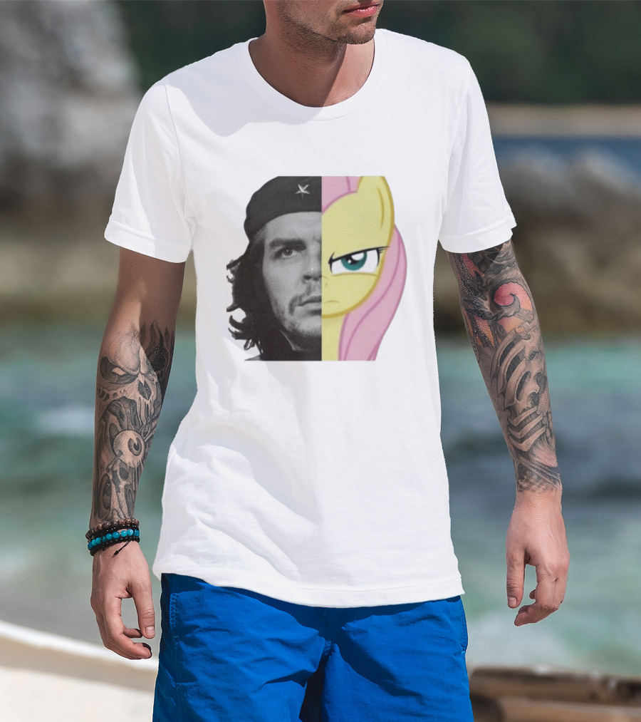 Che Guevara Fluttershy Crossover Fusion Face Mashup T-Shirt