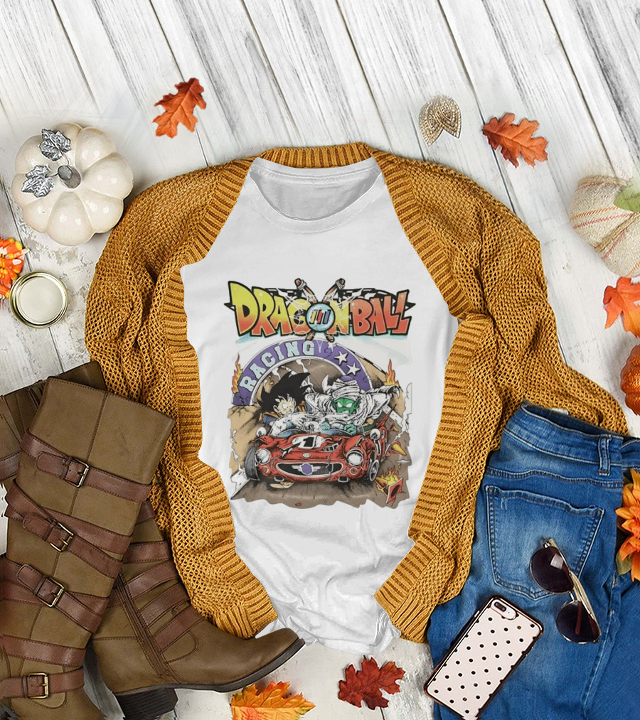Dragon Ball Racing Goku Piccolo Red Racecar Adventure T-Shirt