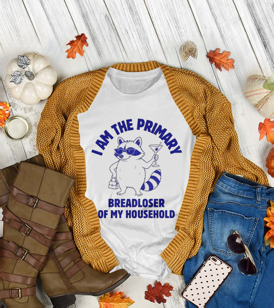 I Am The Primary Breadloser Of My Household Raccoon Sunglasses Martini Handbag T-Shirt