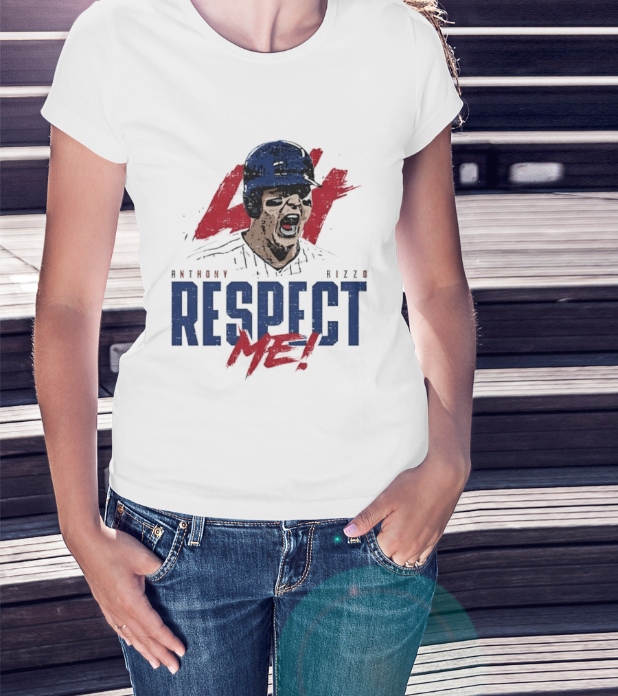 Anthony Rizzo Respect Me Screaming Baseball Player Distressed 44 Red T-Shirt