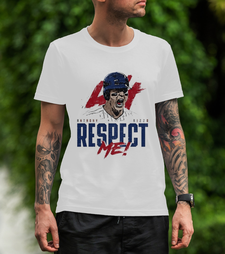 Anthony Rizzo Respect Me Screaming Baseball Player Distressed 44 Red T-Shirt