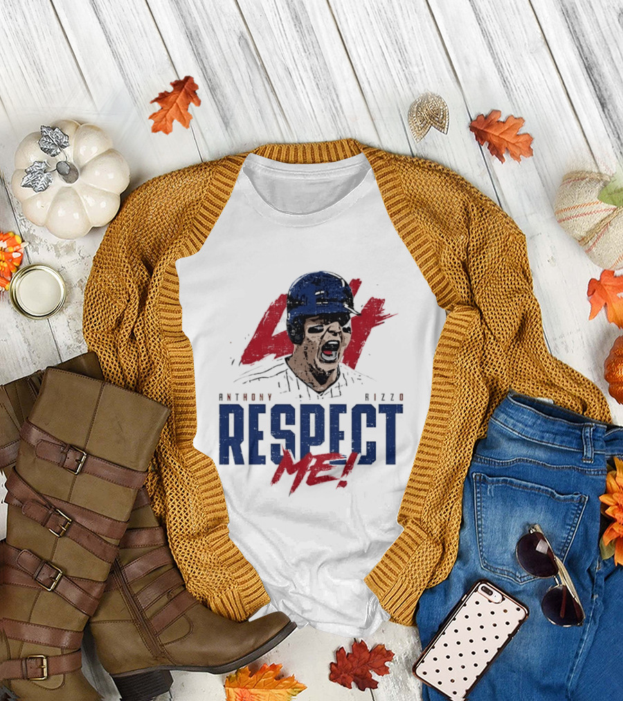 Anthony Rizzo Respect Me Screaming Baseball Player Distressed 44 Red T-Shirt