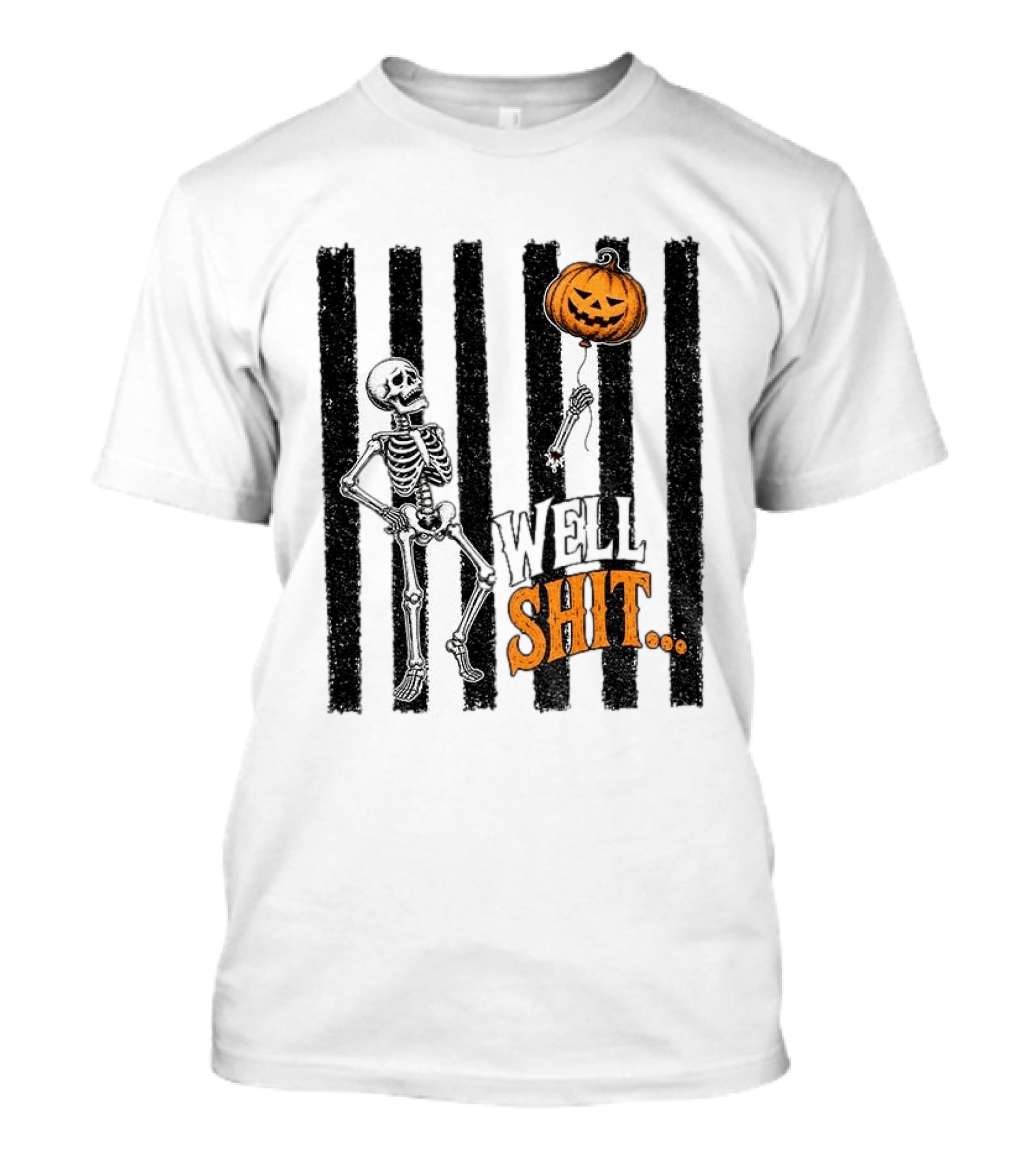 Skeleton Pumpkin Lost Balloon Well Shit Halloween T-Shirt