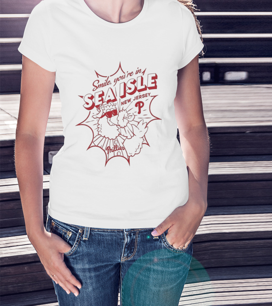 Smile You're In Sea Isle Phillies Baseball Fan Gear T-Shirt