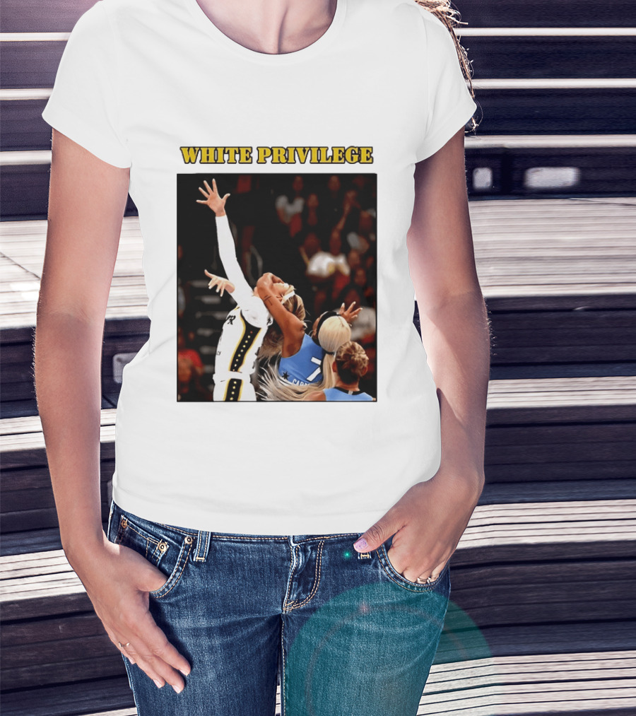 WHITE PRIVILEGE Sophie Cunningham DiJonai Carrington Basketball Confrontation T-Shirt