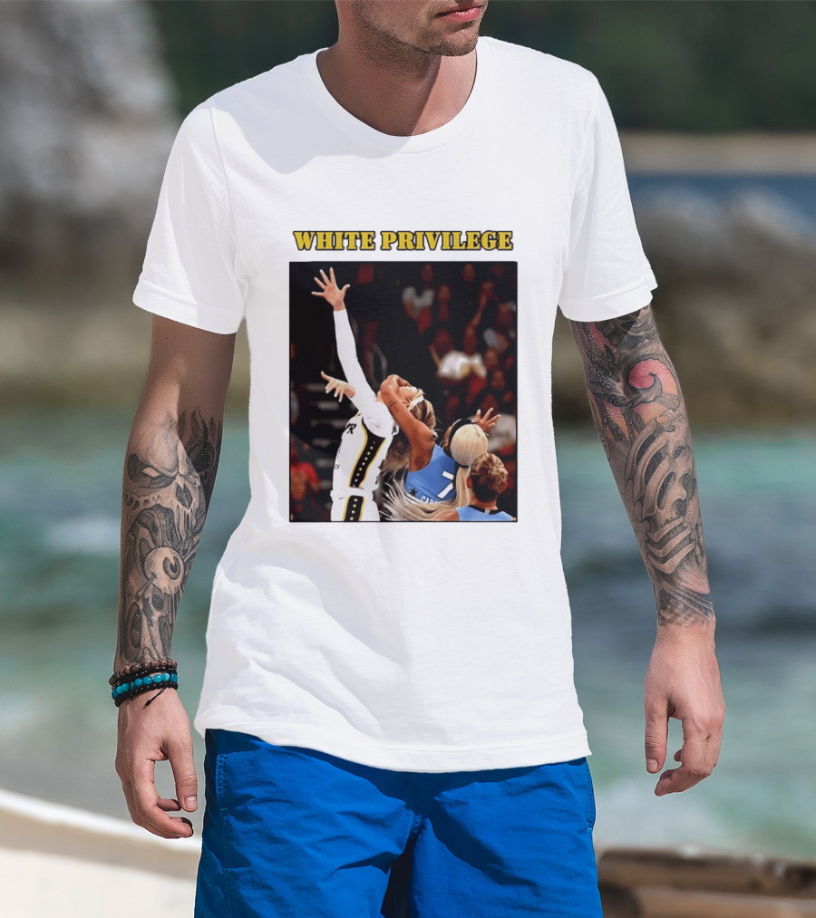 WHITE PRIVILEGE Sophie Cunningham DiJonai Carrington Basketball Confrontation T-Shirt