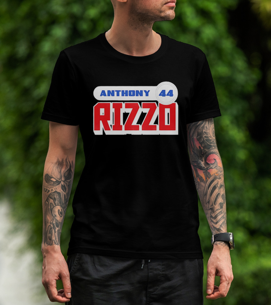 Anthony Rizzo 44 Red Blue Block Jersey Number T-Shirt
