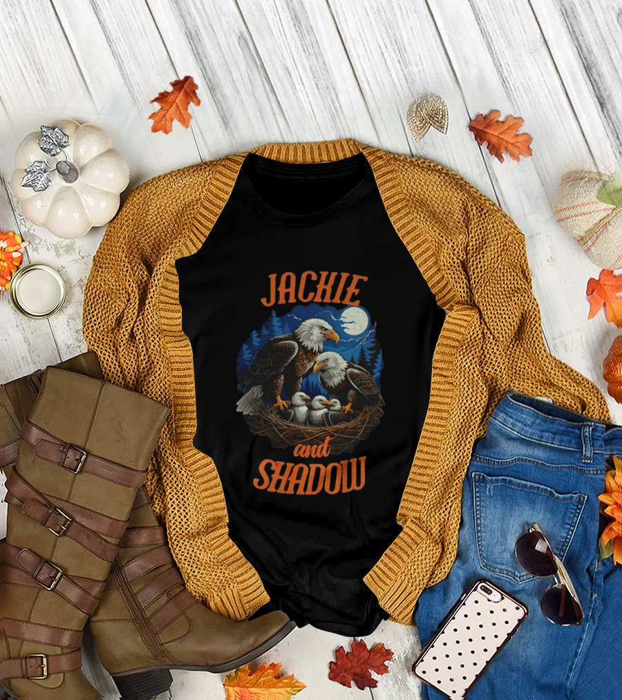 Jackie And Shadow Bald Eagles Together In Nest Under Moonlight 2012 2026 T-Shirt