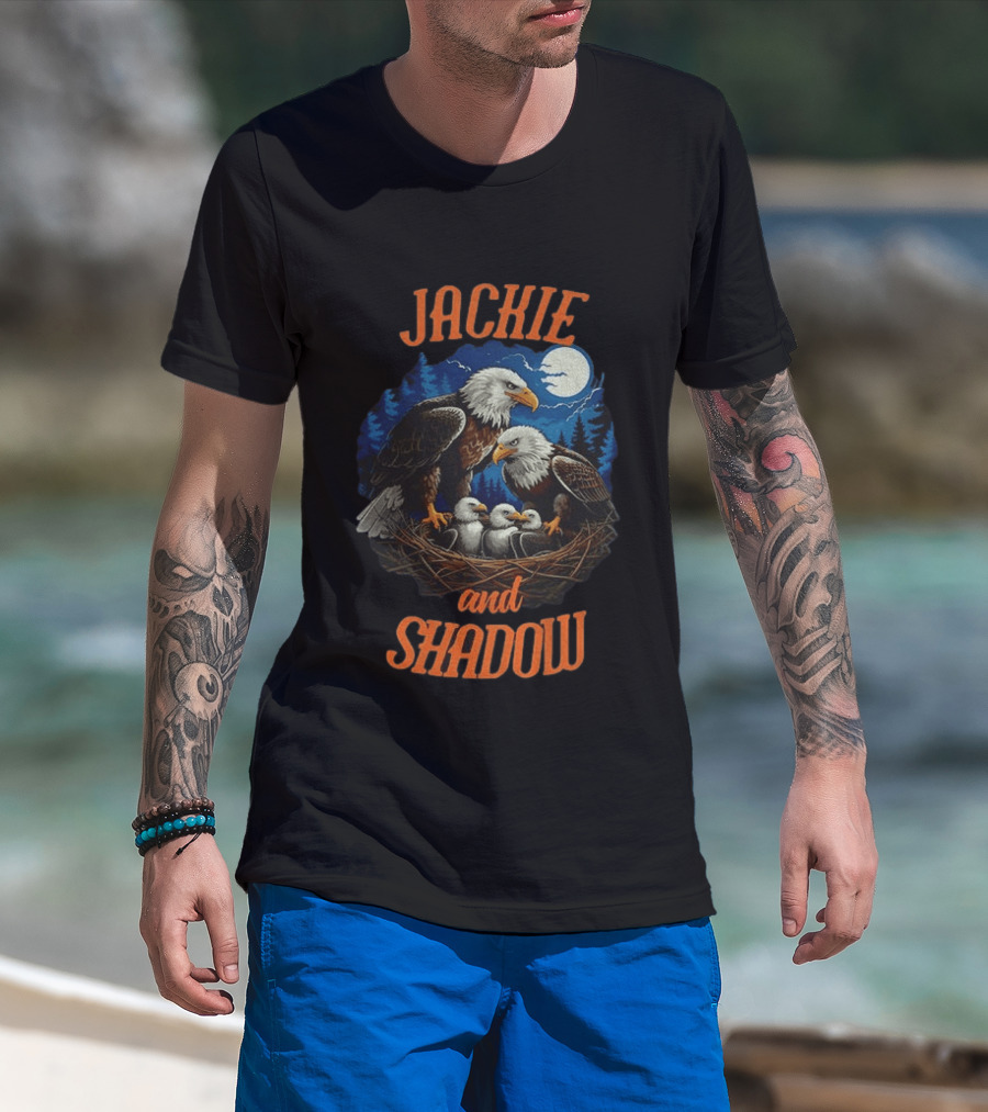 Jackie And Shadow Bald Eagles Together In Nest Under Moonlight 2012 2026 T-Shirt