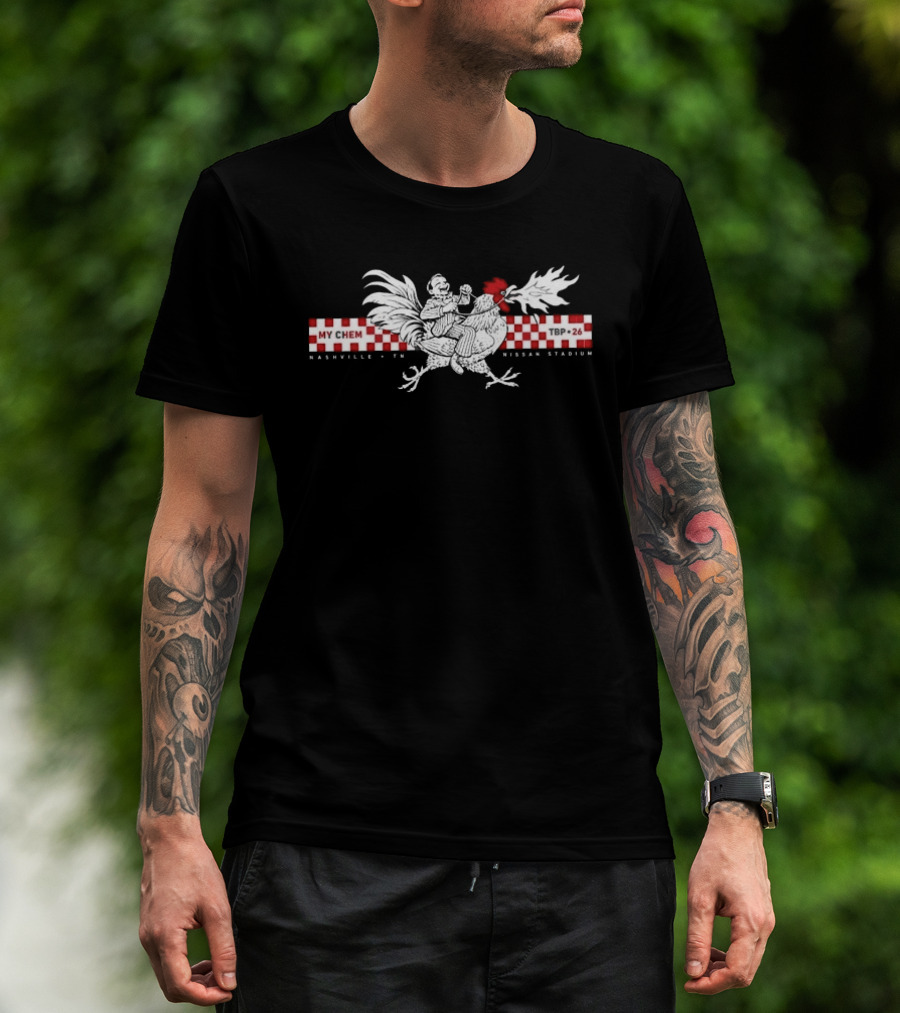 My Chemical Romance Nashville 2026 Event Nissan Stadium 13 August Man Riding Rooster T-Shirt