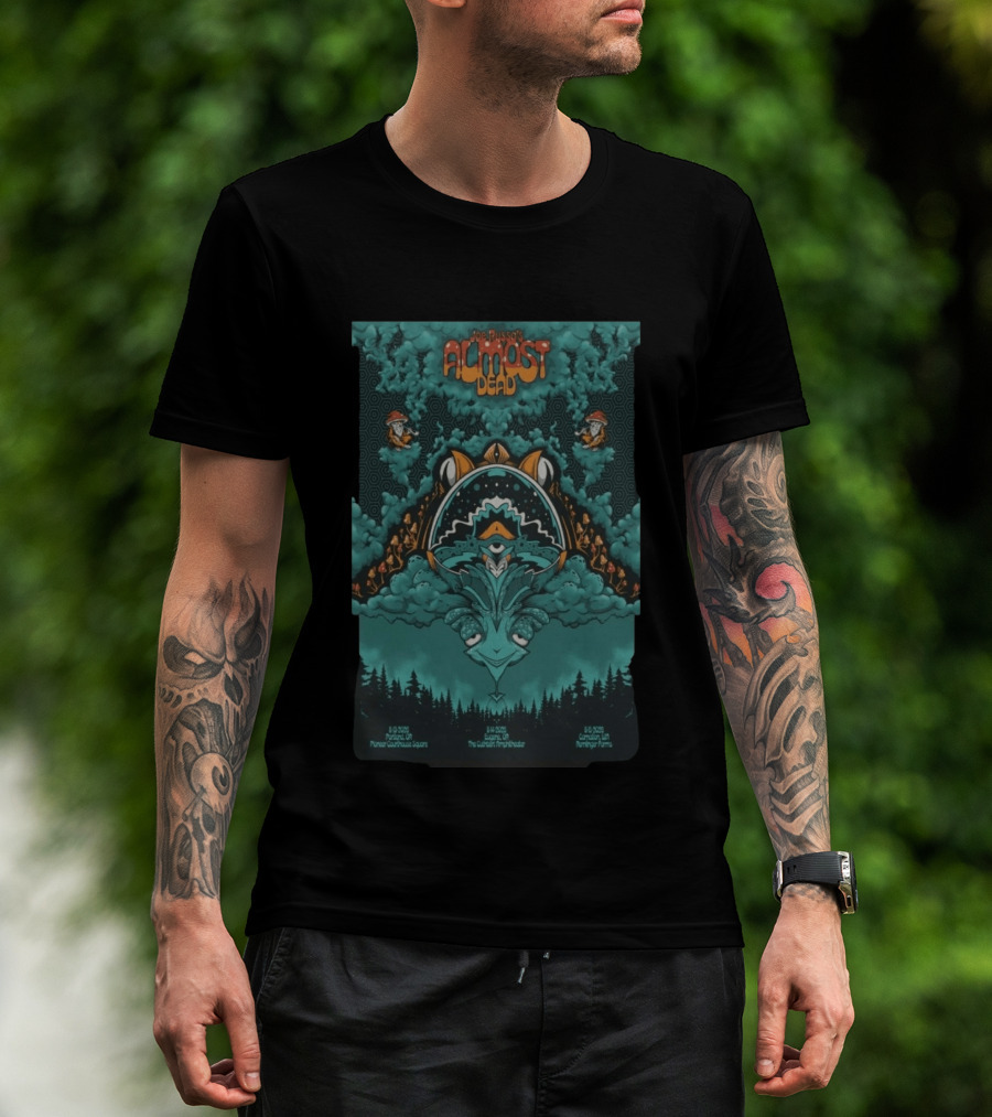 Joe Russo's Almost Dead Tour 2026 Portland Pioneer Courthouse Square Eugene Cuthbert Amphitheater Carnation Remlinger Farms Psychedelic T-Shirt