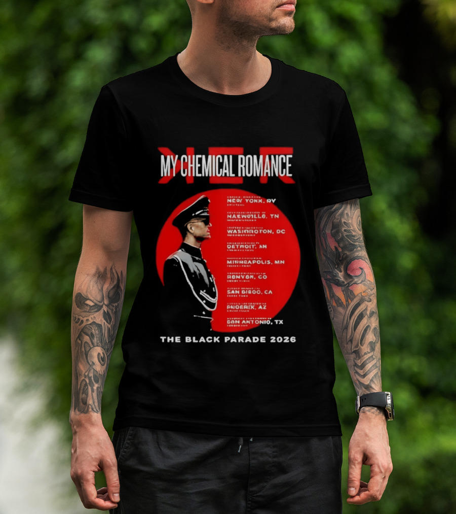 My Chemical Romance The Black Parade 2026 Tour Cities T-Shirt