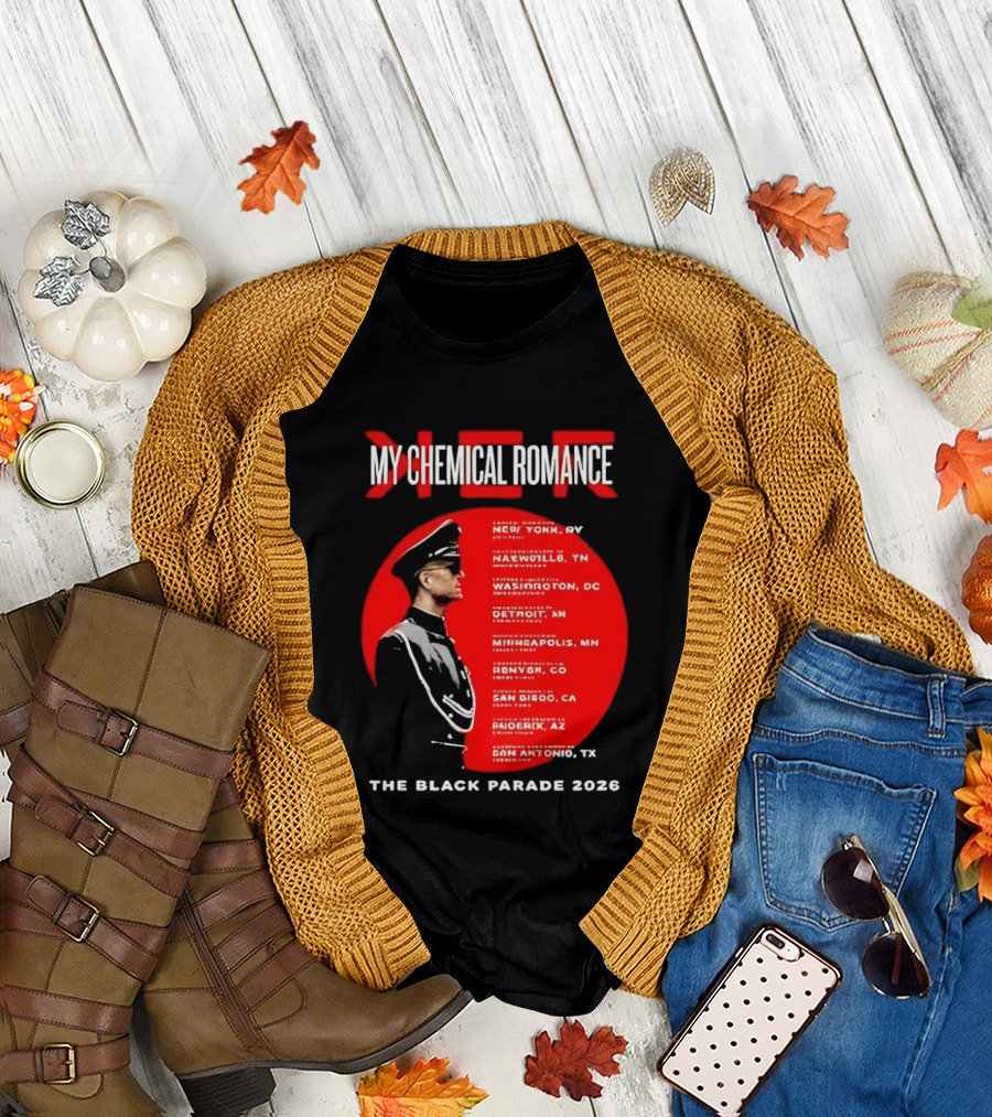 My Chemical Romance The Black Parade 2026 Tour Cities T-Shirt
