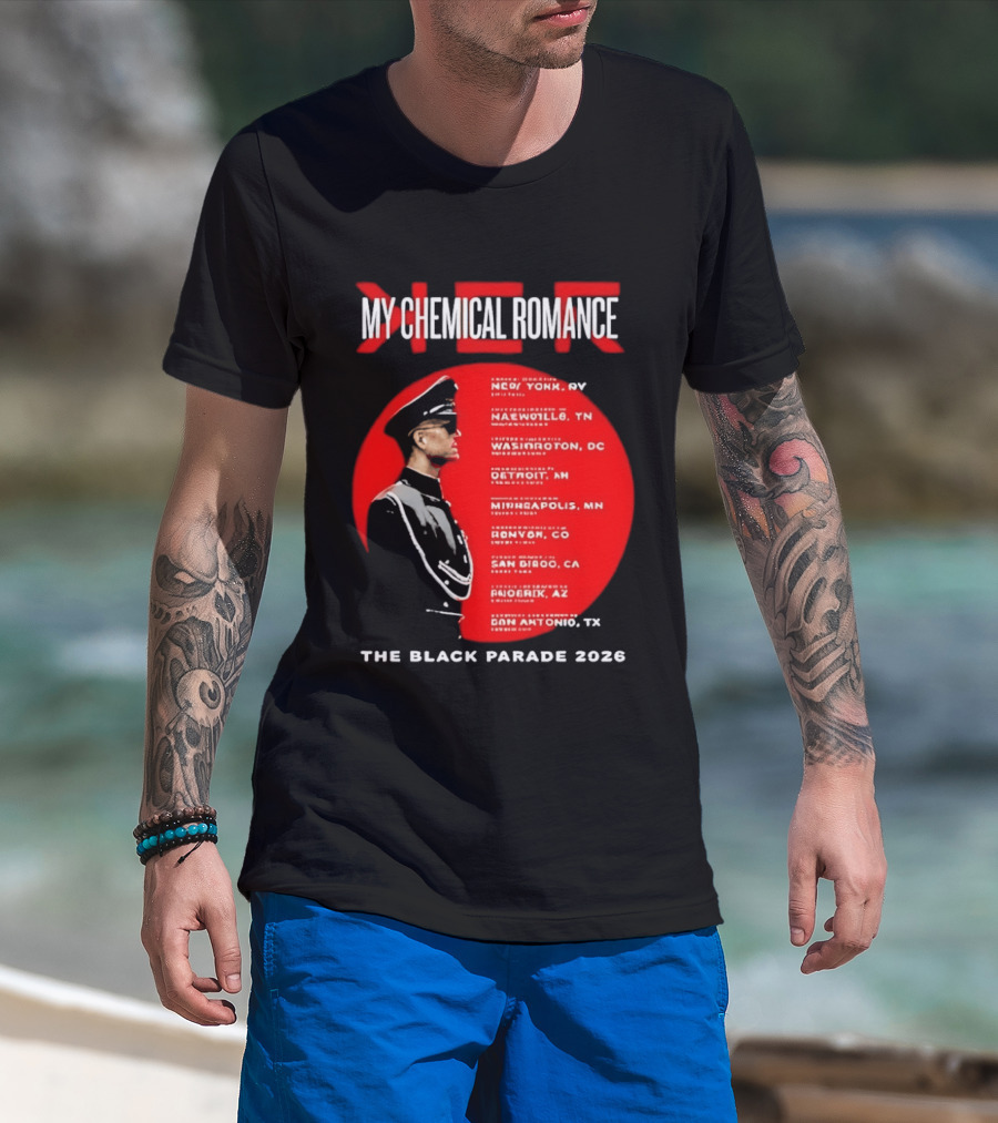 My Chemical Romance The Black Parade 2026 Tour Cities T-Shirt