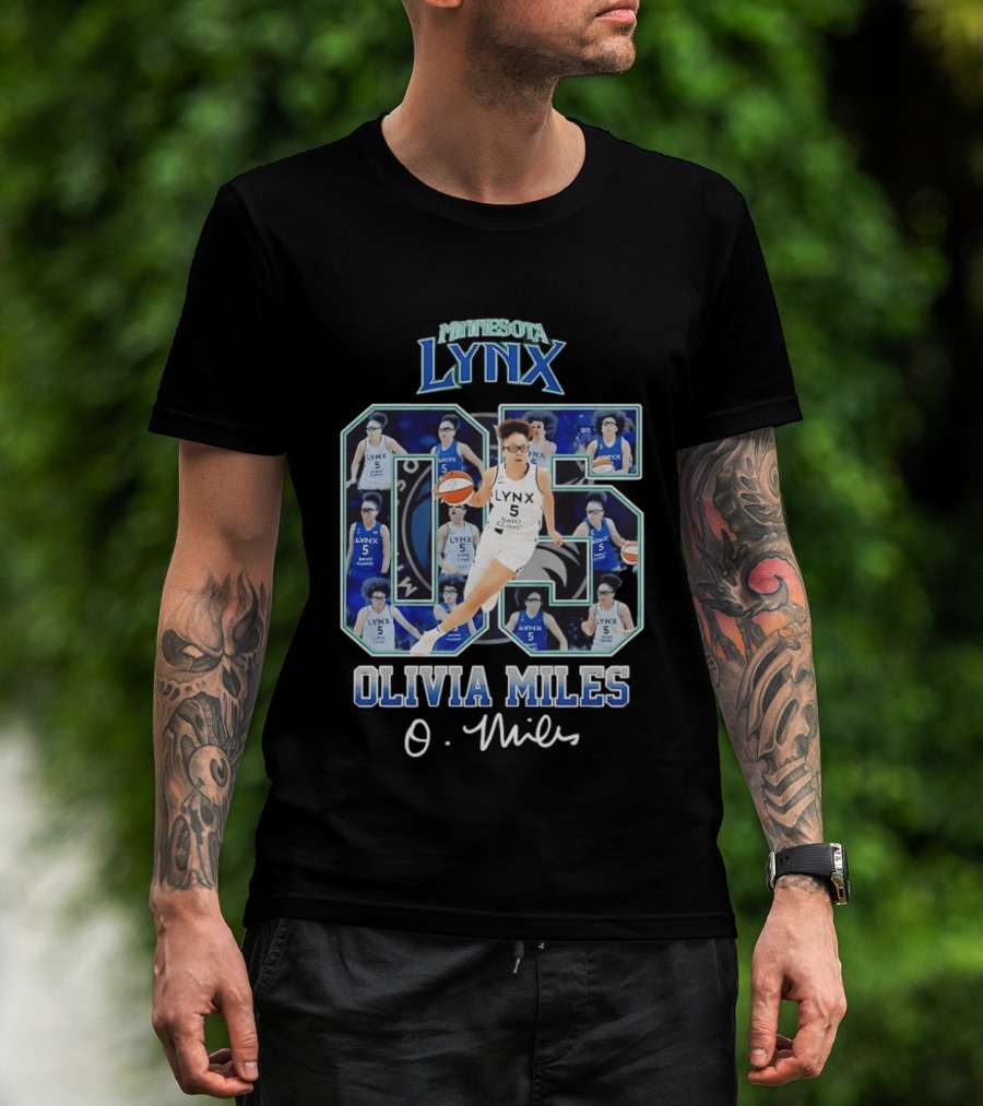 Minnesota Lynx Olivia Miles No 5 WNBA Collage T-Shirt
