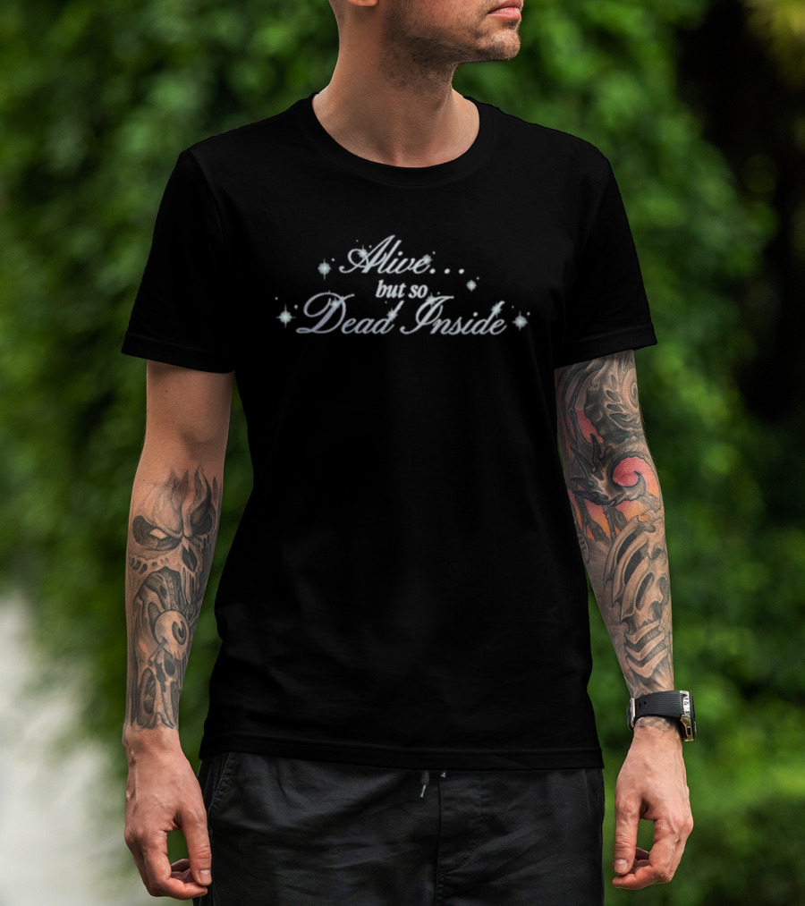 Hannah Diamond Fade Away Alive But So Dead Inside Text With Stars T-Shirt