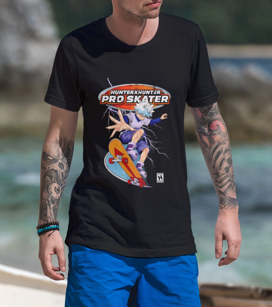 Hunter X Hunter Pro Skater Killua Zoldyck Lightning Skateboard T-Shirt