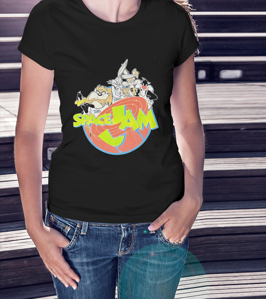 Space Jam Looney Tunes Characters Dynamic Pose T-Shirt