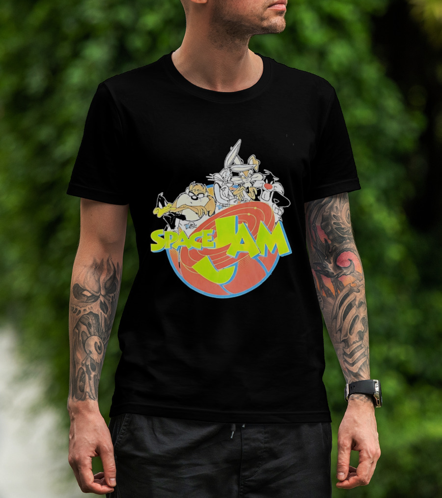 Space Jam Looney Tunes Characters Dynamic Pose T-Shirt