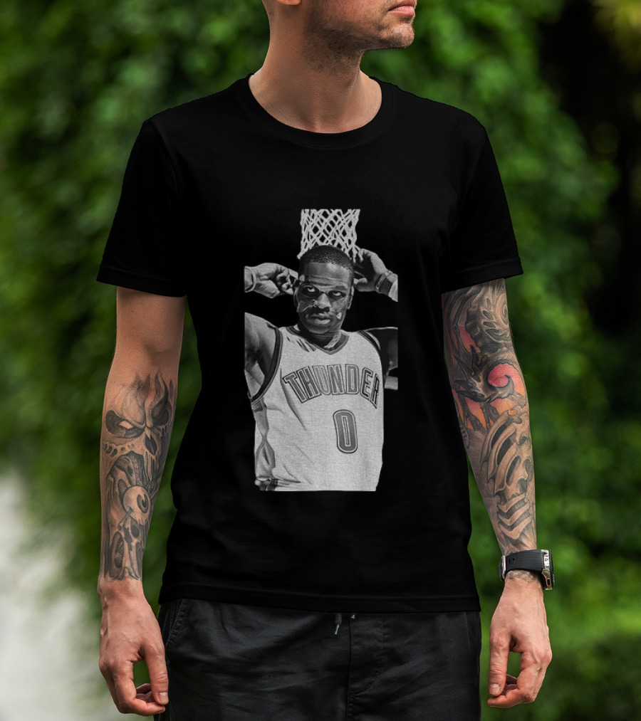 Russell Westbrook Masked OKC Thunder Basketball Legend Iconic Number 0 T-Shirt
