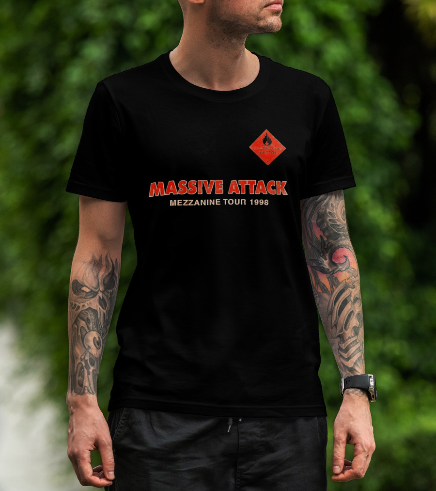 Massive Attack Flammable Gas Bristol Mezzanine Tour 1998 T-Shirt