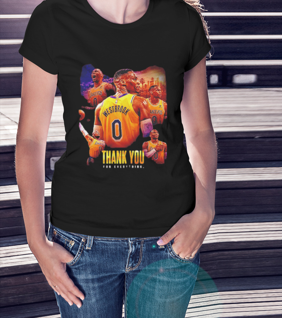Russell Westbrook Los Angeles Lakers Thank You For Everything T-Shirt