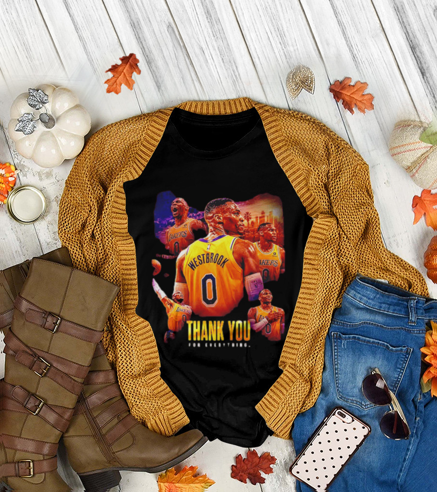 Russell Westbrook Los Angeles Lakers Thank You For Everything T-Shirt