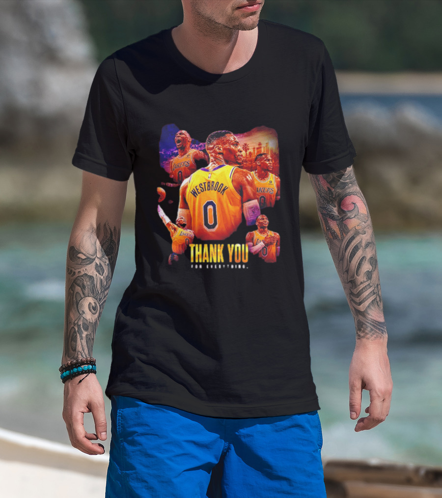 Russell Westbrook Los Angeles Lakers Thank You For Everything T-Shirt