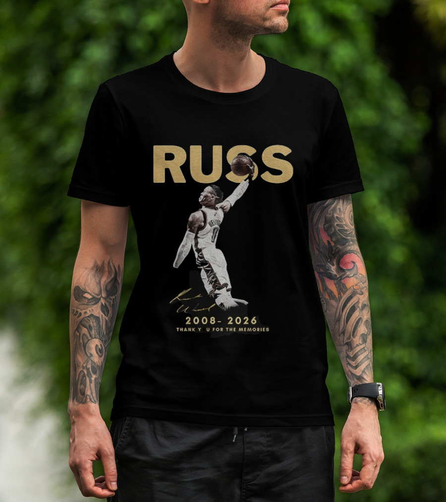 RUSS Russell Westbrook 2008 2026 Thank You For The Memories T-Shirt