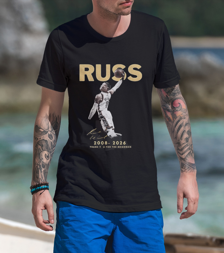 RUSS Russell Westbrook 2008 2026 Thank You For The Memories T-Shirt