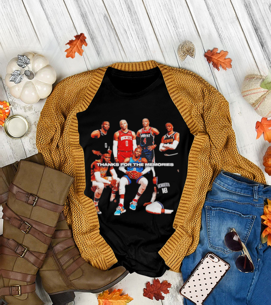 Russell Westbrook Thank You For The Memories OKC Thunder Rockets Wizards Denver T-Shirt