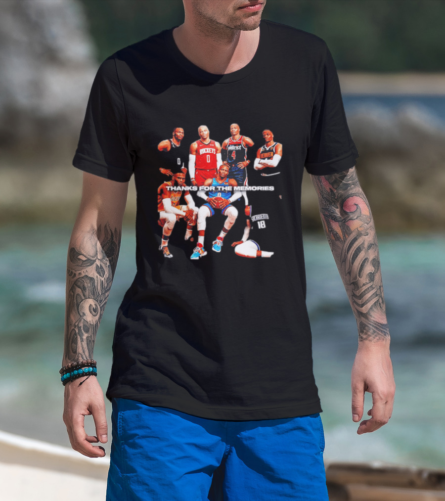 Russell Westbrook Thank You For The Memories OKC Thunder Rockets Wizards Denver T-Shirt