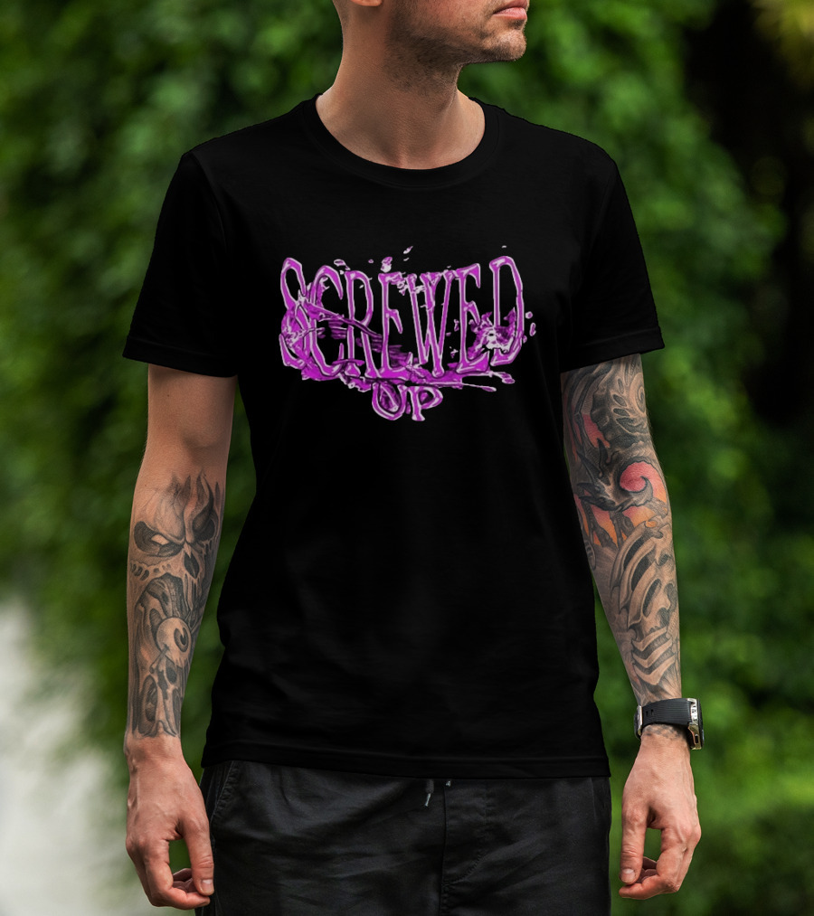 Screwed Up Purp Splash Effect T-Shirt