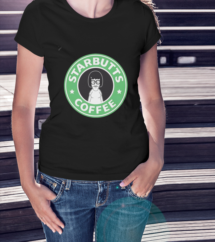 Starbutts Coffee Parody Tina Belcher Green Circular T-Shirt