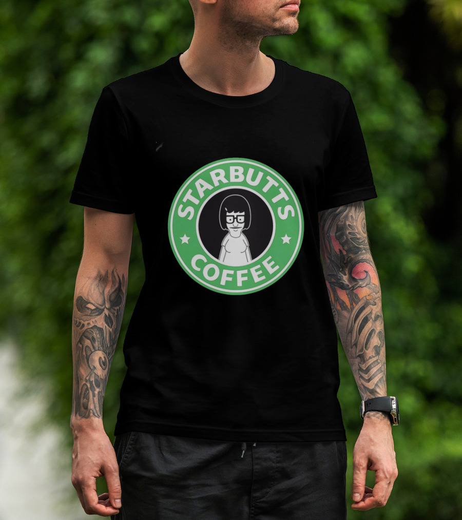Starbutts Coffee Parody Tina Belcher Green Circular T-Shirt
