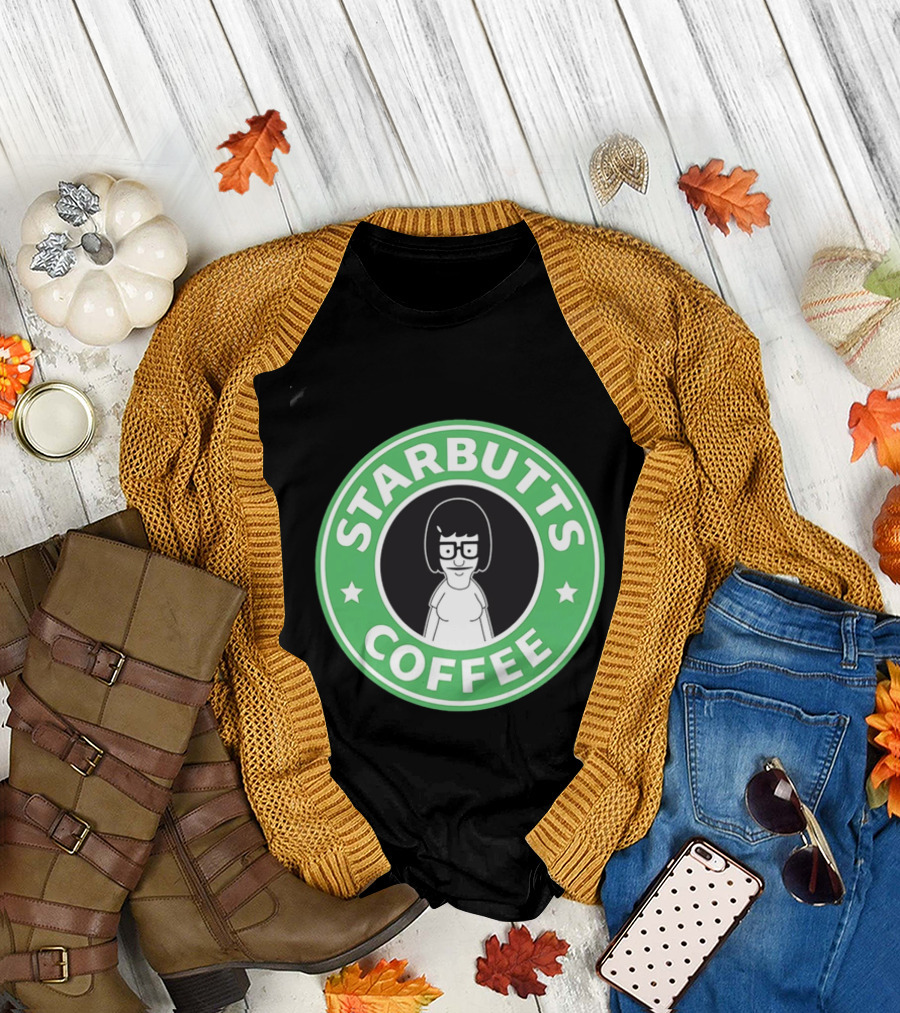 Starbutts Coffee Parody Tina Belcher Green Circular T-Shirt