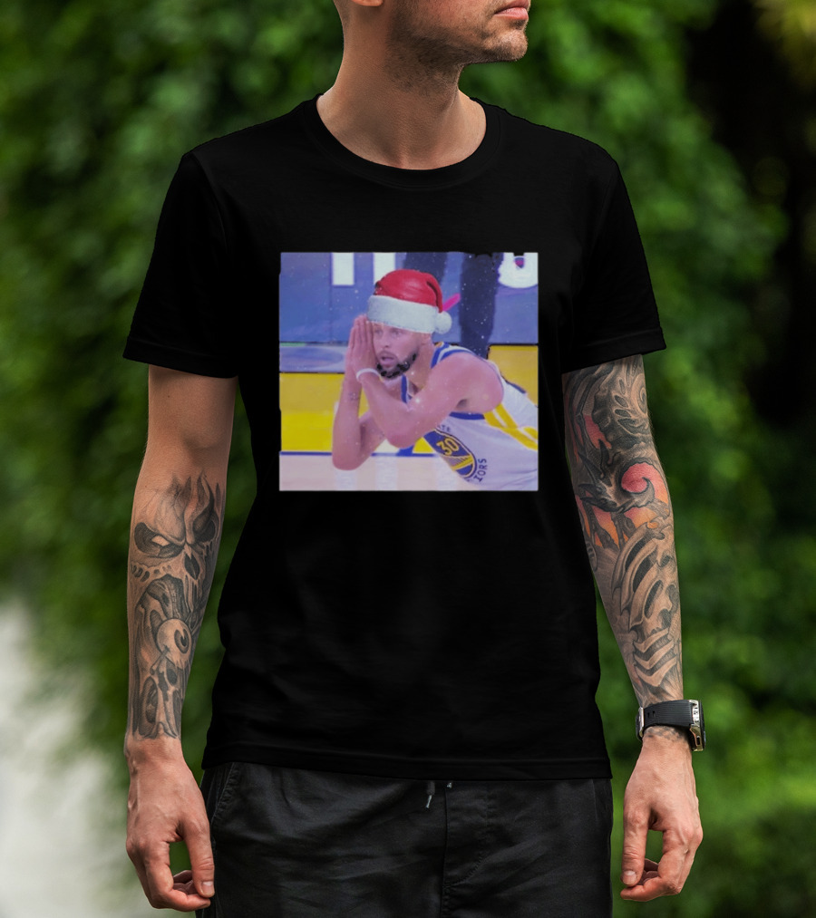 Steph Curry Night Night Xmas 2026 Santa Hat Basketball Fan Holiday T-Shirt