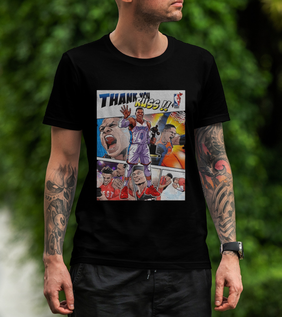 Thank You Russ NBA Tribute Mister Triple Double Legend Iconic Moments T-Shirt