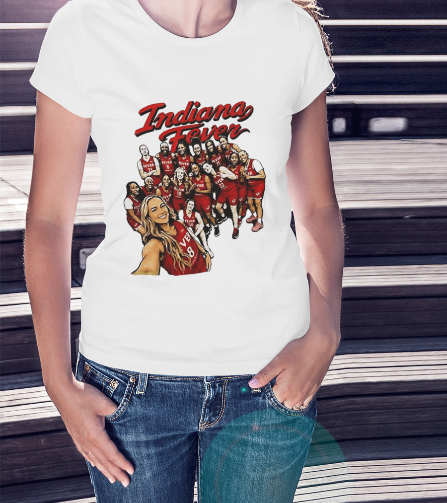 Indiana Fever Team Selfie Caitlin Clark Sophie Cunningham T-Shirt